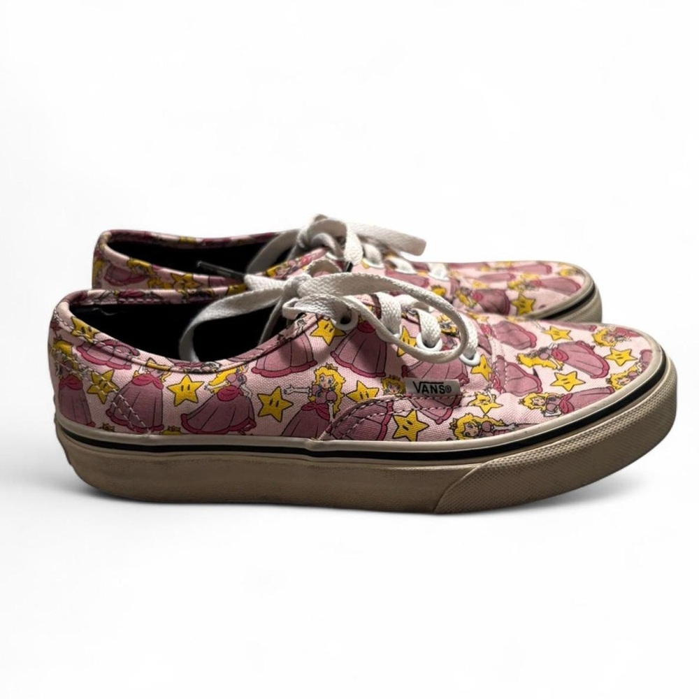 Vans Princess Peach  Pink Princess Pattern Sneakers Size 5 RARE - Picture 5 of 8